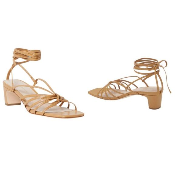 Loeffler Randall Lola Ankle Tie Sandal Honey Size 8 NWT $295 MSRP